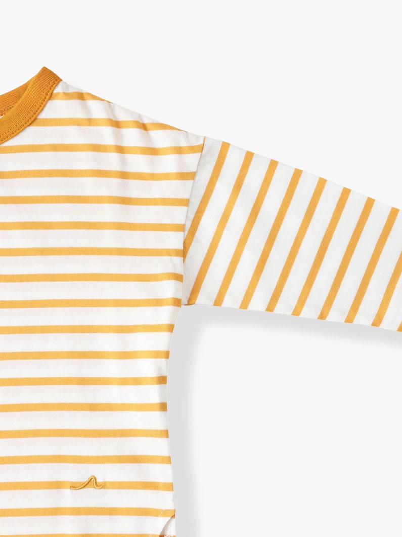 Striped Long Sleeve Tee (mustard/blue) 詳細画像 mustard 2